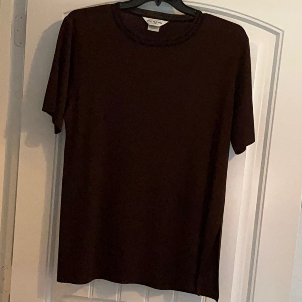 Misook Rich Brown Knit Top